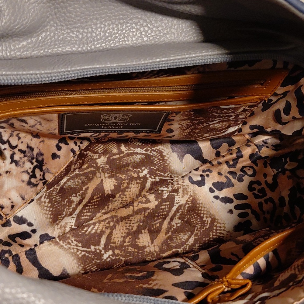 Sharif Blue/Gray Embroidered Parrot Tote - Picture 7 of 7